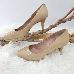 Vince camuto Desti nude patent leather platform pumps